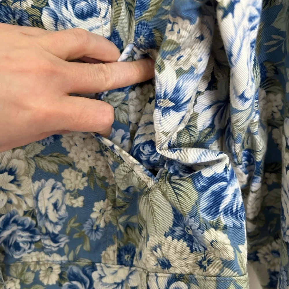 Koret City Blues‎ Rose Print Jacket Size Medium 100% cotton
